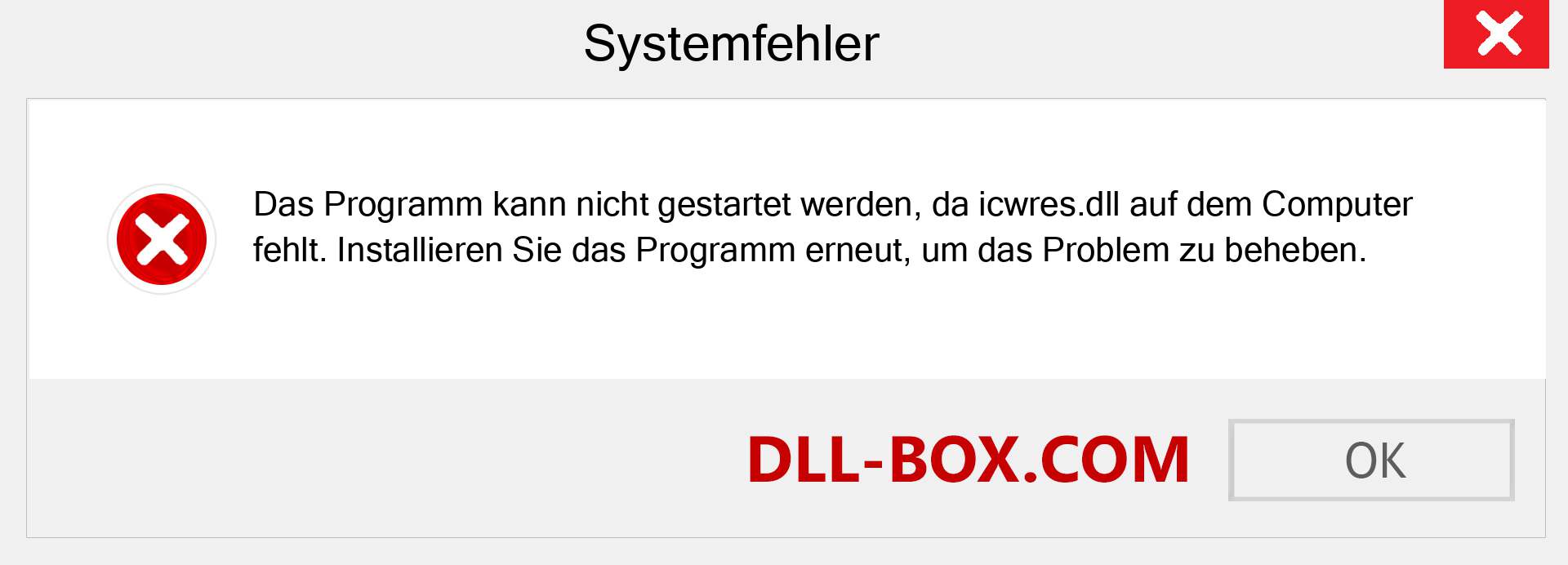 icwres.dll-Datei fehlt?. Download für Windows 7, 8, 10 - Fix icwres dll Missing Error unter Windows, Fotos, Bildern